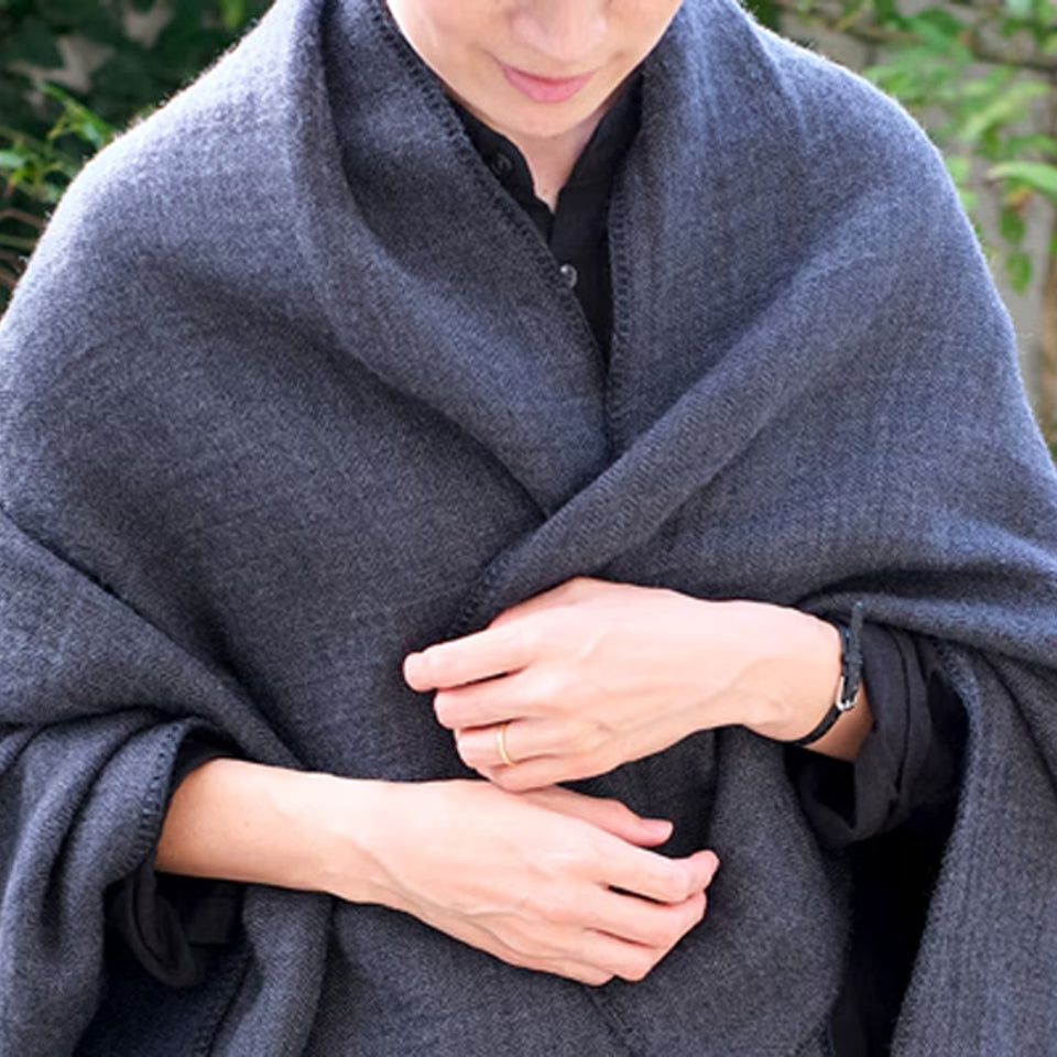 3重ガーゼ ブランケット ポンチョ メリノウール100％ チクチクしない