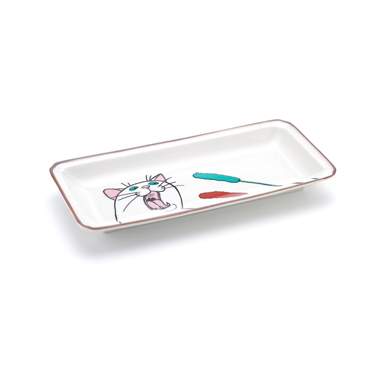 ネコジェラシー 長皿 猫 ねこ 九谷焼 KUTANI SEAL クタニシール
