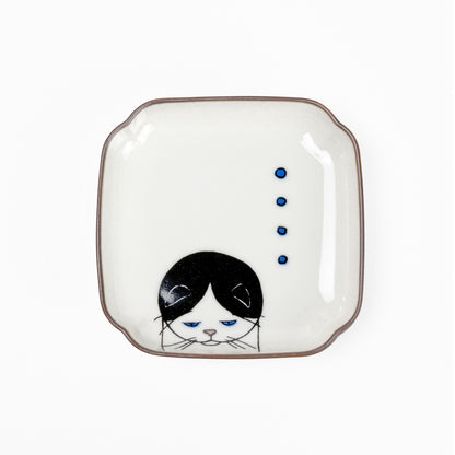 ネコジェラシー 角小皿 猫 ねこ 九谷焼 KUTANI SEAL クタニシール