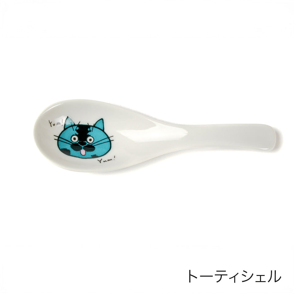 ネコジェラシーレンゲ スプーン 猫柄 ねこ 九谷焼 KUTANI SEAL クタニシール