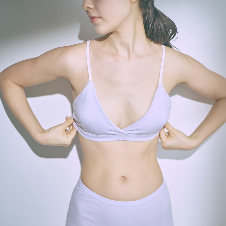 大人女性のコットンシルク ノンワイヤーブラ 締め付けない ストレッチ リラックス ナイトブラ インナー