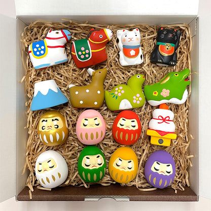 中川政七商店 陶製みくじ お得な全種ボックスセット 16個入り 干支 必勝祈願 だるま 鏡餅 招き猫 富士山 縁起物 金運