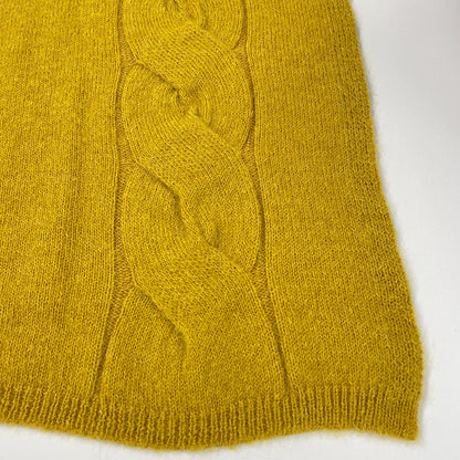 五泉ニット tate 羽織るポンチョ なめらかアルパカ 大きなケーブル柄 サイフク