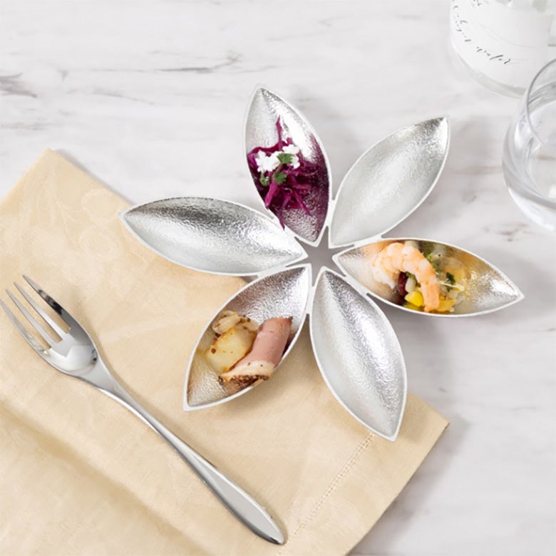 能作 おしゃれな前菜プレート 皿 スターフラワー 花びら アクセサリートレイ
