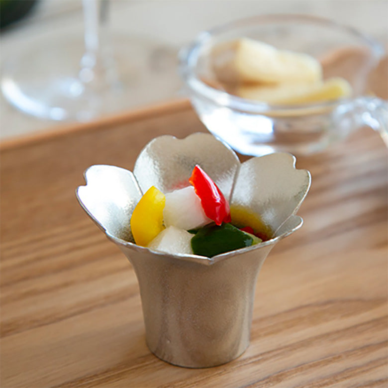 花小鉢 錫製 梅 桜 お正月 前菜 デザート 和食器 能作 FOUR SEASONS