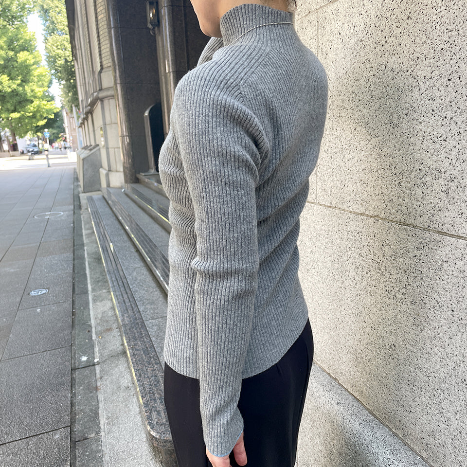 五泉ニット セーター ハイネック リブ ウールカシミヤ