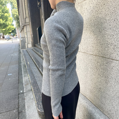 五泉ニット セーター ハイネック リブ ウールカシミヤ