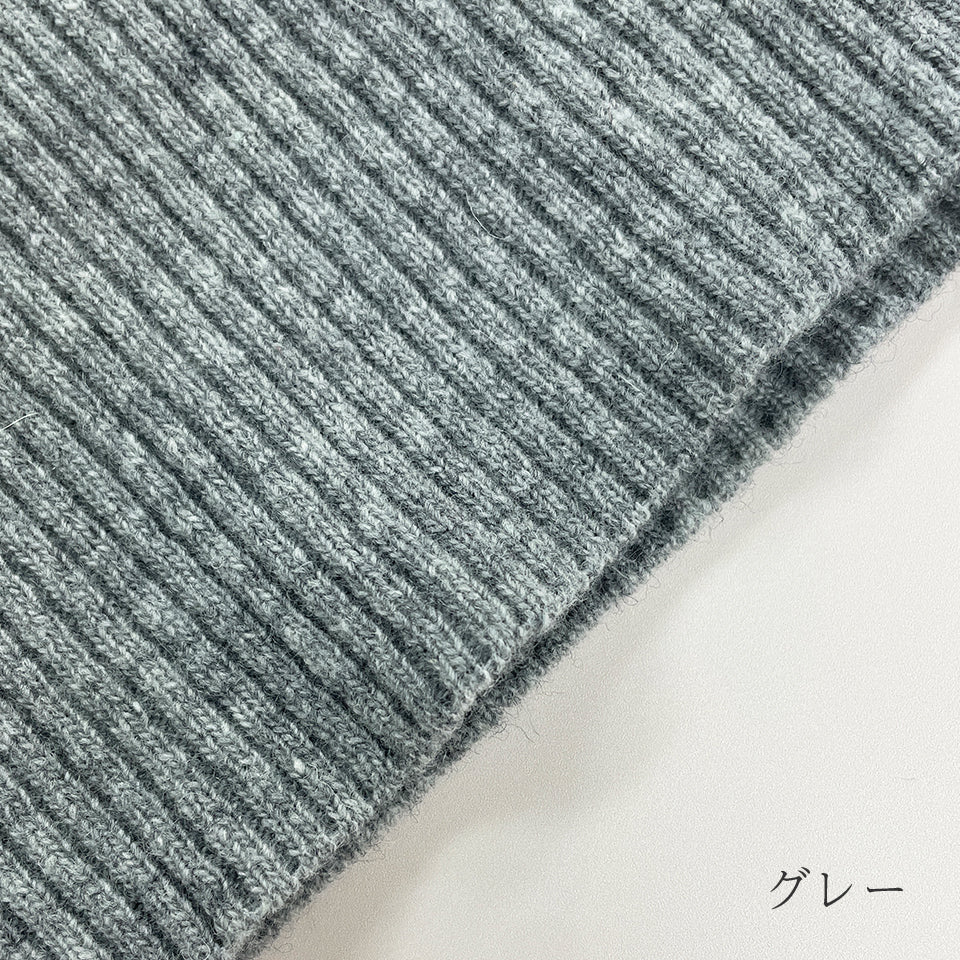 五泉ニット セーター ハイネック リブ ウールカシミヤ