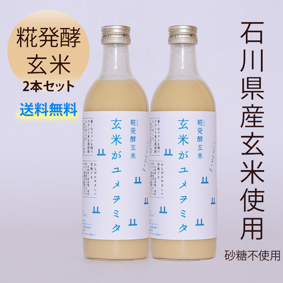 能登の玄米で作った 甘酒2本セット 玄米がユメヲミタ 山燕庵 糀発酵 無添加 砂糖不使用【送料無料】