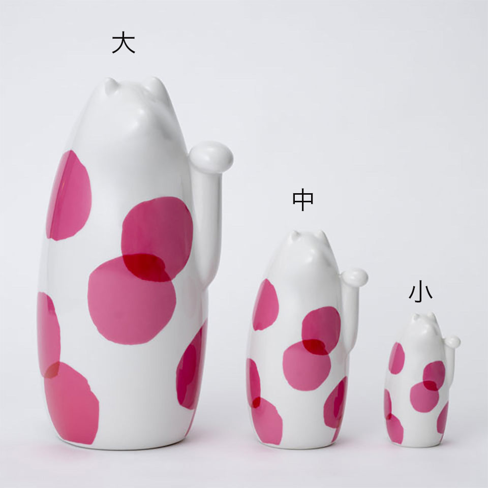 陶器 招き猫 鈴付き 木箱付き おしゃれな招き猫 SETOMANEKI 鈴木マサルコラボ 中サイズ 北欧 瀬戸焼