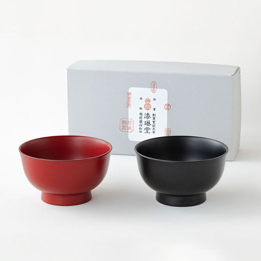 食洗機が使える 椀 ペアセット 夫婦茶碗 和食器 越前硬漆 漆琳堂