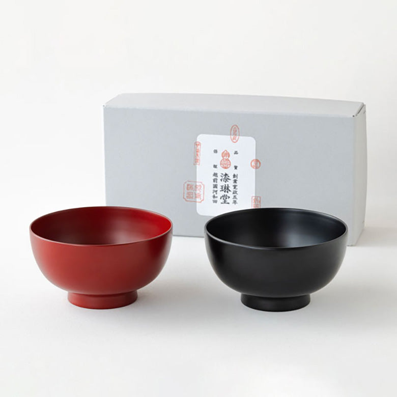 食洗機が使える 椀 ペアセット 夫婦茶碗 和食器 越前硬漆 漆琳堂