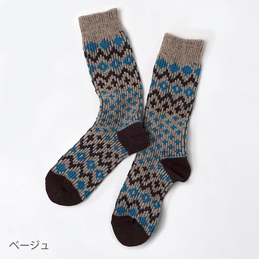 奈良の靴下屋さんが作った あったかウール ソックス ノルディック柄 SOUKI ReLoop