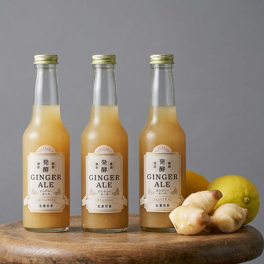 日本の発酵ジンジャーエール 3本セット オーガニック 炭酸飲料 ジュース 温活 ギフト 生姜百景