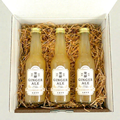 日本の発酵ジンジャーエール 3本セット オーガニック 炭酸飲料 ジュース 温活 ギフト 生姜百景