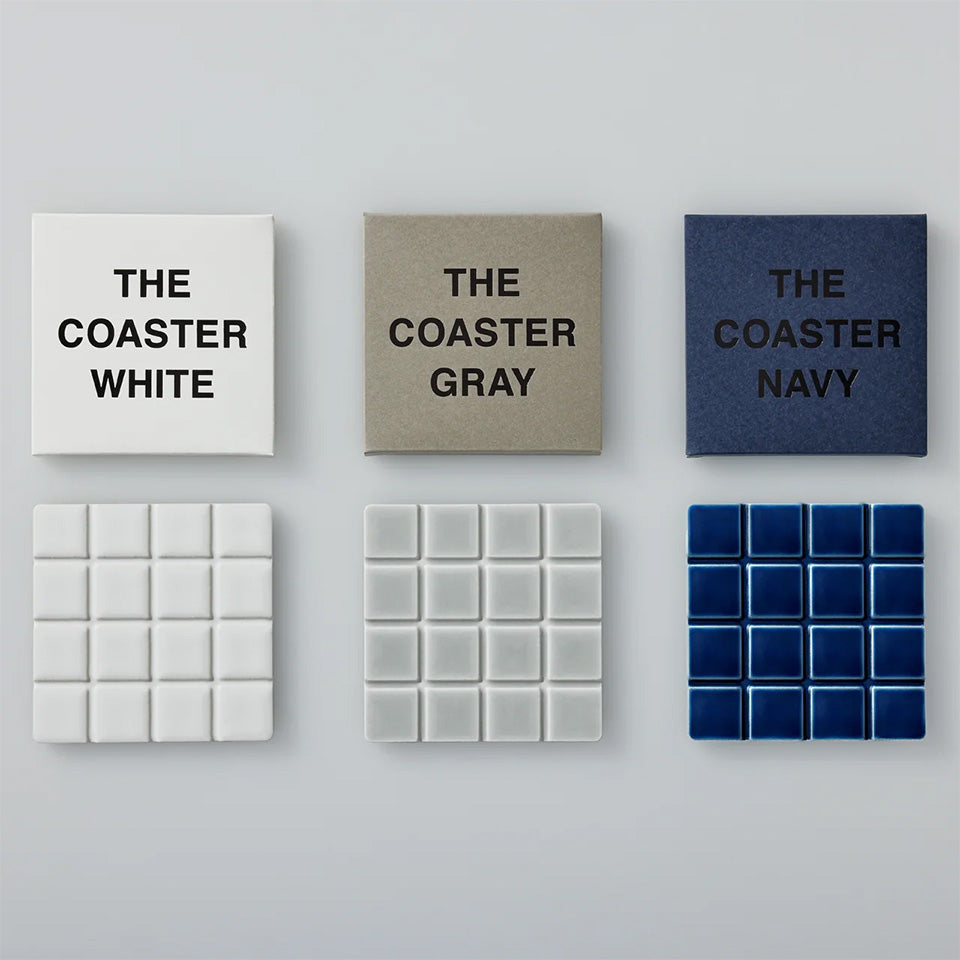 グラスにつかないコースター タイル製 四角 ホワイト ネイビー グレー THE COASTER【メール便無料】ko-