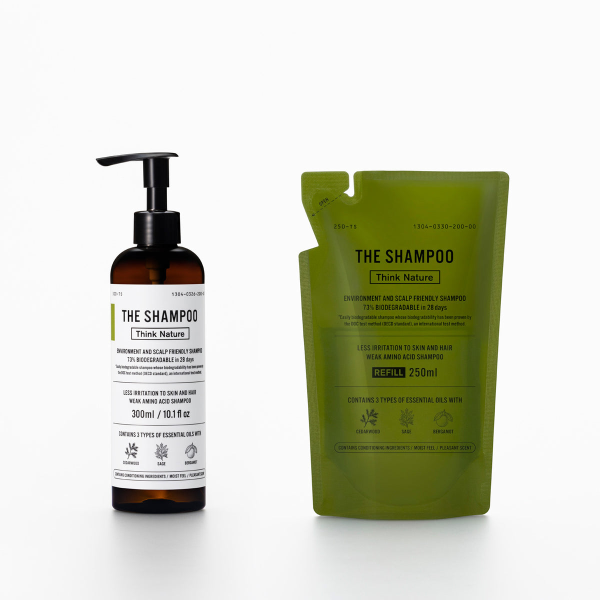 ハーバルシャンプー ノンシリコン THE Shampoo Think Nature 弱酸性アミノ酸 頭皮ケア しっとり 天然精油 アロマ アレルギーテストクリア がんこ本舗【送料無料】