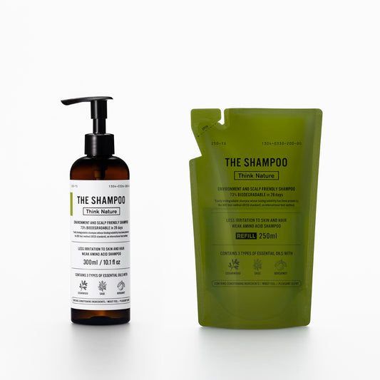ハーバルシャンプー ノンシリコン THE Shampoo Think Nature 弱酸性アミノ酸 頭皮ケア しっとり 天然精油 アロマ アレルギーテストクリア がんこ本舗【送料無料】